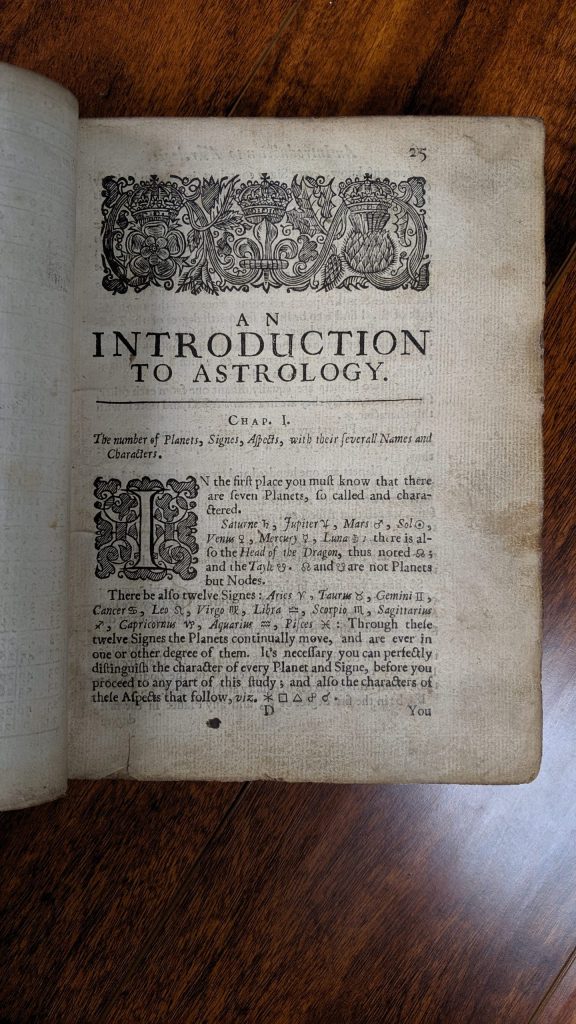Christian Astrology, Chapter 1, First Page